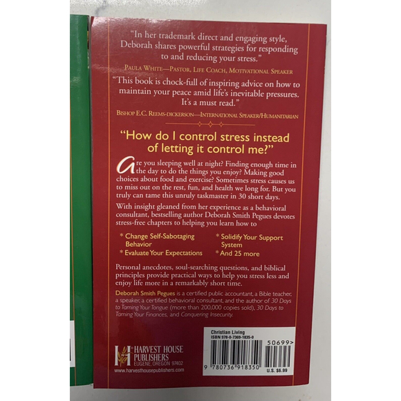 30 Days To Taming Your Fears Finances Stress Book Lot Deborah Smith Pegues - Picture 2 of 6